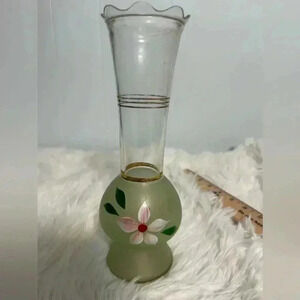 Vintage handpainted flower vase.‎ 9 inches tall.